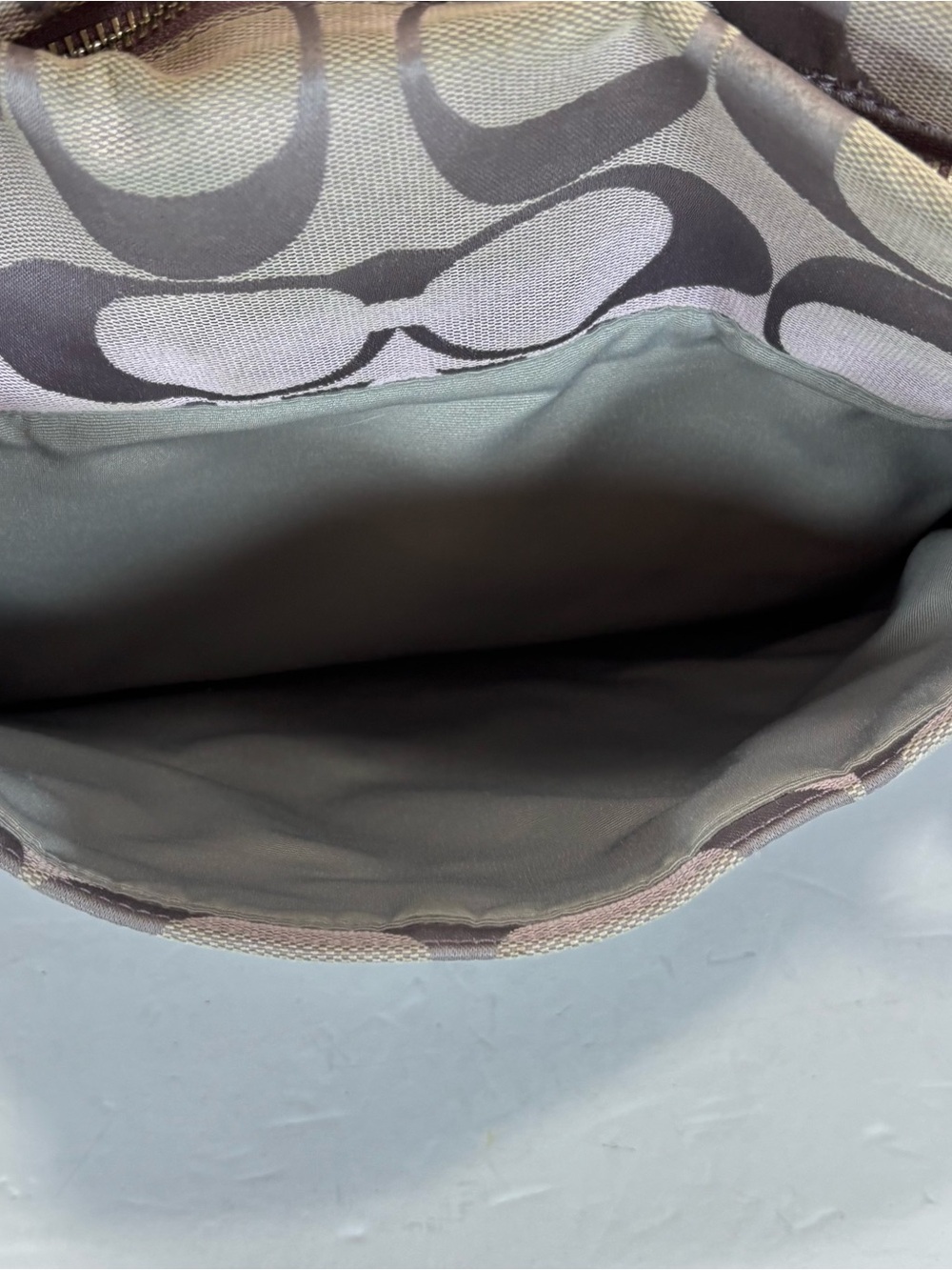 Coach Crossbody in Taupe and Lavender Trim - Picture 9 of 13